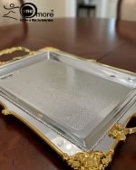 Luxury 3-Piece Silver & Gold Serving Tray Set