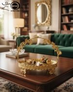 Luxury Gold-Plated Floral Serving Tray