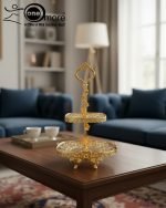 Luxury Gold-Plated Two-Tier Floral Serving Tray