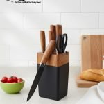 Elevate your kitchen counter with the 'One More' Marble & Rose Gold Knife Set