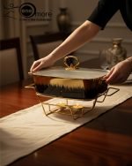 Luxury Black & Gold Ceramic Chafing Dish Set - 3 Sizes