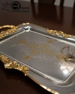 Luxury 3-Piece Silver & Gold Serving Tray Set