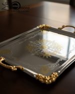 Luxury 3-Piece Silver & Gold Serving Tray Set