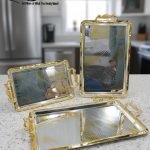 Luxury 3-Piece Silver & Gold Serving Tray Set