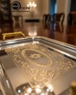 Luxury 3-Piece Silver & Gold Serving Tray Set