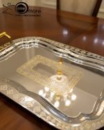 Luxury 3-Piece Silver & Gold Serving Tray Set