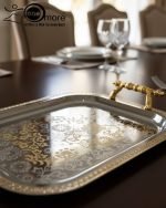 Luxury 3-Piece Silver & Gold Serving Tray Set