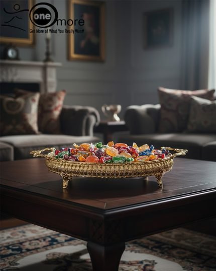 Luxury Ornate Gold Mirrored Serving and Centerpiece Tray