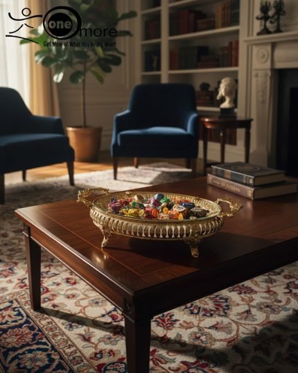 Elevate your home décor and entertaining with this exquisite, ornate gold serving tray. This luxurious decorative metal platter instantly transforms any surface into a dazzling display. Crafted in an opulent Victorian-style with intricate filigree detailing, this piece is the ultimate home accent for those who value timeless glamour.