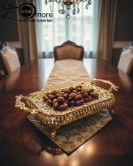 Elegant Gold Mirrored Serving Tray | Luxury Metal Centerpiece & Vanity Display