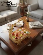 Luxury Gold-Plated Floral Serving Tray