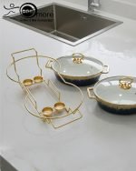 Luxury Black & Gold Ceramic Chafing Dish