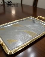 Luxury 3-Piece Silver & Gold Serving Tray Set