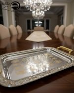 Luxury 3-Piece Silver & Gold Serving Tray Set