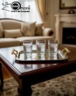 Luxury 3-Piece Silver & Gold Serving Tray Set