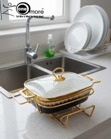 Luxury Black & Gold Ceramic Chafing Dish Set - 3 Sizes