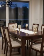 Gold and color-accented honeycomb pattern beverage dispenser and six matching wine glasses set. Available colors include white, teal, emerald green, and navy blue.