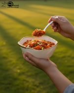 14-piece ceramic soup set in 5 colors (White, Black, Green, Blue, Pink) with gold beaded rim detailing, including one serving bowl, six individual bowls, and seven spoons.