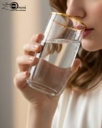 Pasabahce 7-piece clear glass water set including 1 jug and 6 glasses with elegant gold rim detailing, displaying Turkish craftsmanship – Onemore Crockery.