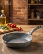 O.M.S Premium Granite Non-Stick Fry Pan Grey – Made in Turkey | Healthy Cooking with 90% Less Oil - Image 3