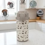 3 Liter Airpot Thermos Vacuum Flask with glass liner and pump dispenser, available in White, Brown, and Dark Brown with coffee print, featuring a rotating base and carry handle for tea and coffee storage.