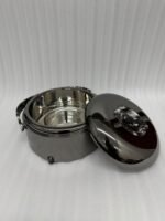 Three-piece insulated stainless steel hotpot set in 2L, 2.5L, and 3.5L capacities, featuring sleek designs in four different color options for food storage and serving.