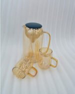 Elegant 7-Piece Amber Glass Water Set – Lightweight Pitcher with 6 Matching Mugs - Image 2