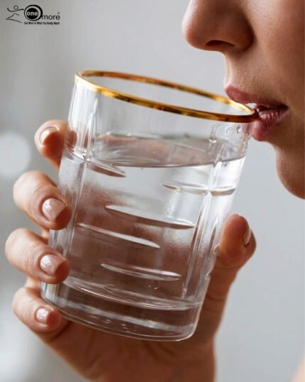 Set of six RCR-inspired crystal whiskey glasses with intricate textured patterns and a luxury gold-plated rim.