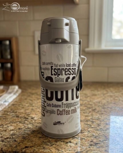 1.9L Coffee Airpot, Vacuum Insulated Bumper, Day Days Thermal Jug, Pump Action Thermos, Coffee Typography Carafe, Insulated Beverage Dispenser, Large Capacity Thermos, Office Beverage Server, Catering Coffee Pot, Thermal Pump Flask