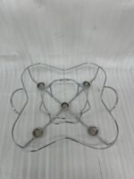 Paramount Series 5-in-1 buffet food warmer featuring one large 2.5L central glass bowl and four 1.5L side glass bowls with stainless steel lids, supported by a chrome metal stand with integrated buffet burners for tea lights.