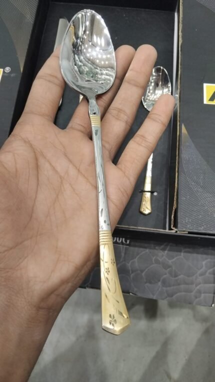 Premium 24-Piece Gold-Accented Stainless Steel Cutlery Set