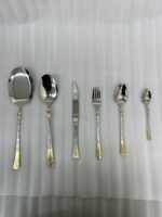 premium cutlery set, stainless steel flatware, gold accent utensils, 36 piece dining set, kitchen diningware, modern silverware, luxury table settings, cutlery set for home, dining room essentials, kitchen upgrade, durable flatware set, elegant kitchen utensils