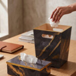 Tissue box and dustbin set