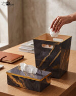 Tissue box and dustbin set