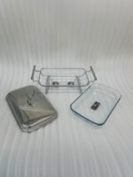 Two Paramount Series stainless steel food warmers in 2L and 3L sizes on a wooden table, featuring glass basins and polished metal lids.