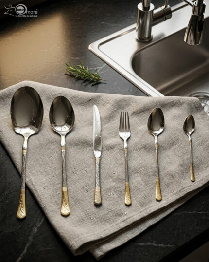 premium cutlery set, stainless steel flatware, gold accent utensils, 36 piece dining set, kitchen diningware, modern silverware, luxury table settings, cutlery set for home, dining room essentials, kitchen upgrade, durable flatware set, elegant kitchen utensils