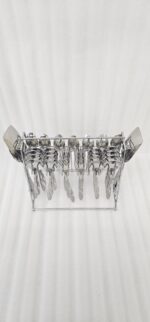 6.jpg displays an elegant 37-piece stainless steel cutlery set, featuring an assortment of tablespoons, teaspoons, forks, knives, and serving utensils arranged neatly on a wooden background to showcase the sophisticated design and finish.