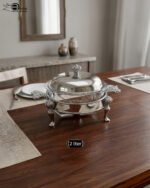Chafing Dish, Glass Chafing Dish, Food Warmer, Buffet Burner, Serving Dish, Luxury Tableware, Silver Food Warmer, 2L Chafing Dish, One More, One More Crockery, Crockery, Borosilicate Glass, Buffet Server, Dinner Party Decor, Home Basket, Kitchenware, Catering Supplies, Tableware