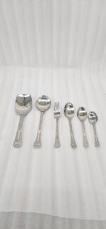 A high-quality 37-piece stainless steel cutlery set arranged neatly, including various spoons, forks, and knives, as displayed in 7.jpg.