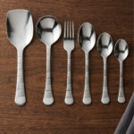 The premium 53-piece stainless steel cutlery collection featured in 6.jpg, displayed neatly on a wooden table to highlight the polished finish and design.