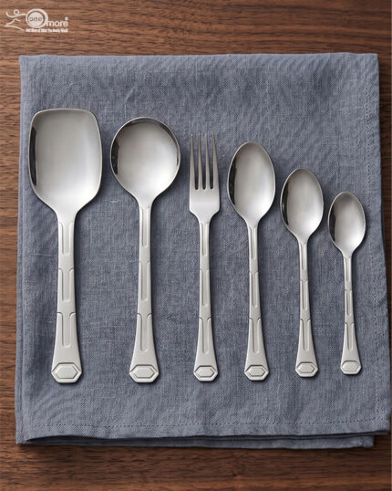 A high-quality 37-piece stainless steel cutlery set arranged neatly, including various spoons, forks, and knives, as displayed in 7.jpg.
