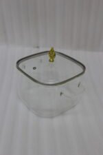 Three premium square glass cooking pots in 3.5L, 4L, and 5L sizes with ornate gold lid knobs on a marble kitchen countertop.