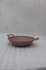 A 30cm pink granite coated non-stick open wok by OneMore, perfect for healthy cooking and easy cleaning in a modern kitchen.