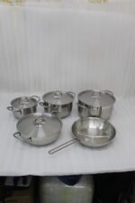 A set of premium Made in Turkey non-stick steel pots and pans in various sizes ranging from 16cm to 24cm, displayed on a kitchen counter at OneMore.