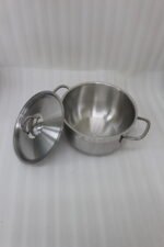 A set of premium Made in Turkey non-stick steel pots and pans in various sizes ranging from 16cm to 24cm, displayed on a kitchen counter at OneMore.