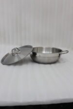 A set of premium Made in Turkey non-stick steel pots and pans in various sizes ranging from 16cm to 24cm, displayed on a kitchen counter at OneMore.