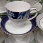 Cup Saucers blue and white floral