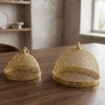 Gold Wire Mesh Decorative Baskets Set