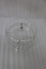 Clear acrylic dry fruit and cake serving platter with multi-compartments, center bowl, and a crystal knob dome lid resting on a wooden table.
