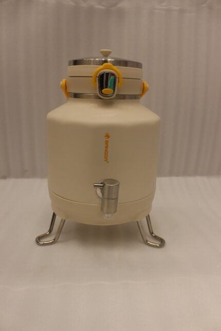 Bangor 5L cream insulated beverage cooler dispenser with stainless steel tap and foldable stand legs